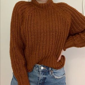 Burnt orange knit turtle neck